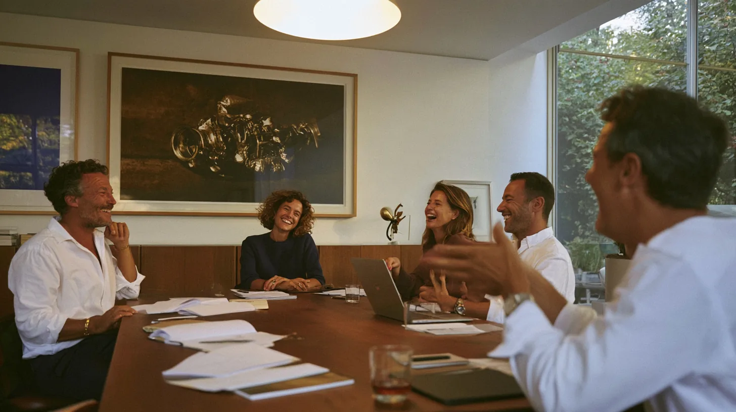 A small group of property investors around a workshop table